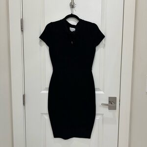 Milly Twist Neck Elegant Black Dress